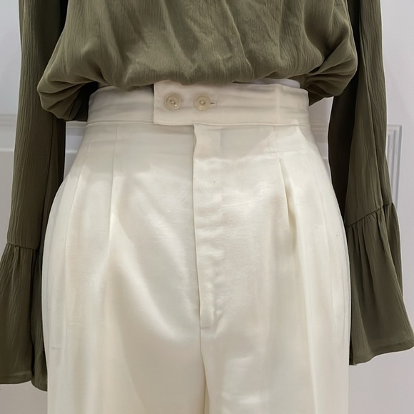 Vintage Apple Pie Brand Winter Pleated White Pants. Y2K - Picture 2 of 5